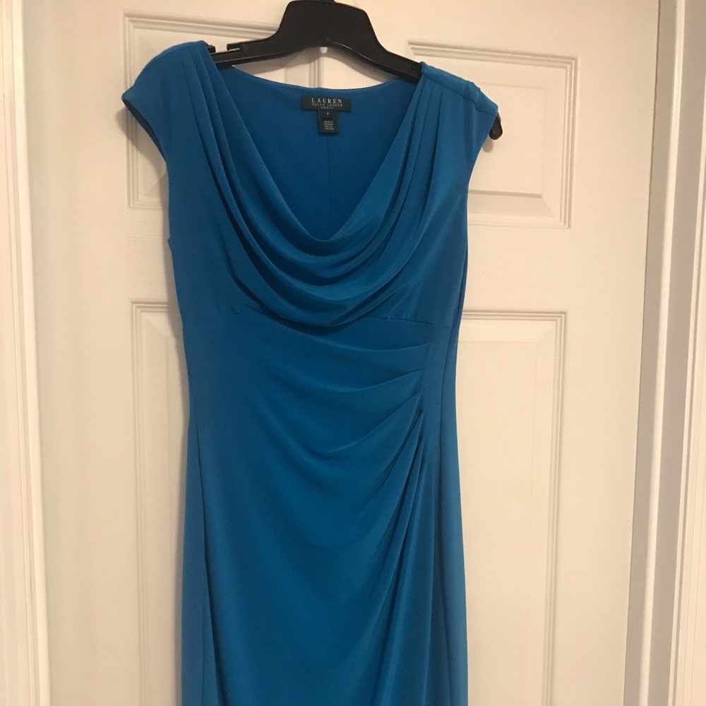 Lauren Ralph Lauren Blue Draped Dress
